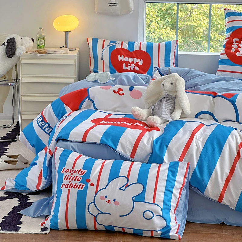 100s纯棉印花卡通大版套件可爱卡通风精装礼盒邦尼兔