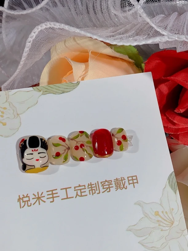 杨贵妃美甲纯手工制作定制穿戴甲