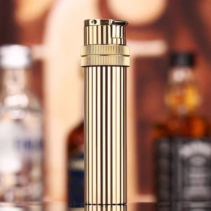 纯铜旋转侧滑轮点火复古创意煤油打火机耐用