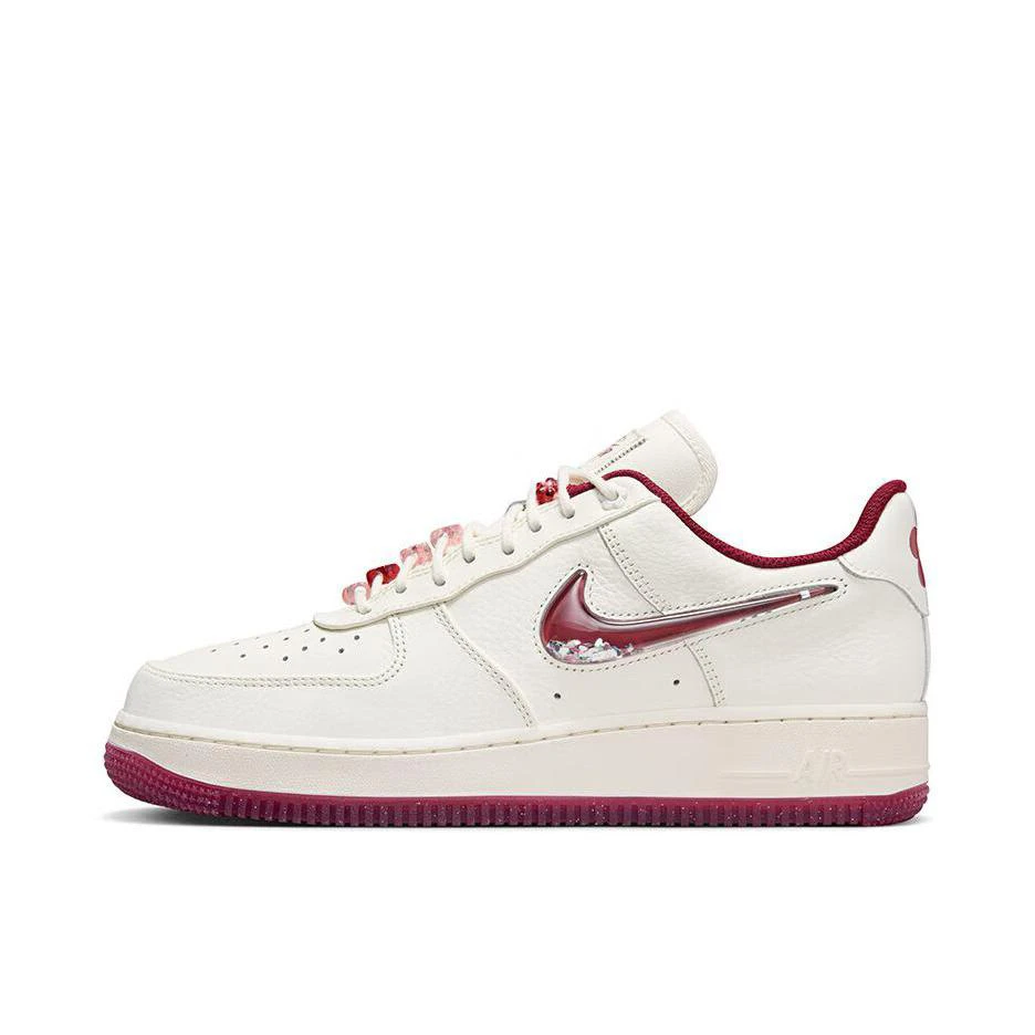 Nike耐克 Air Force 1 Low AF1 女鞋空军休闲板鞋白红FZ5068-161
