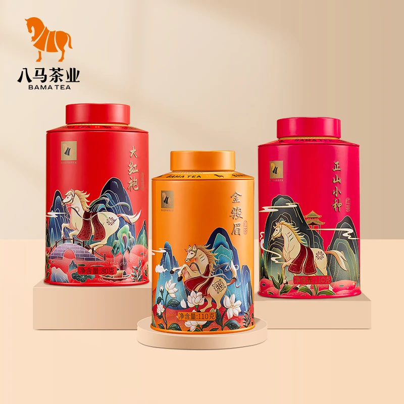 八马茶业丨欢腾武夷山原产地蜜香金骏眉正山小种大红袍茶叶罐装
