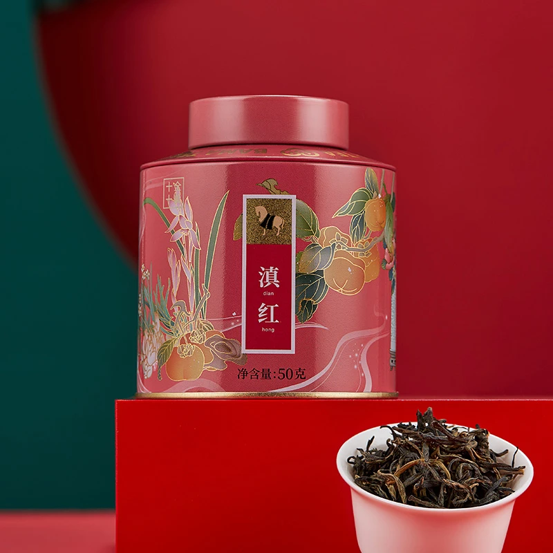 云南特级滇红大叶种工夫红茶八马茶业国潮罐装茶叶50g-乌龙茶店