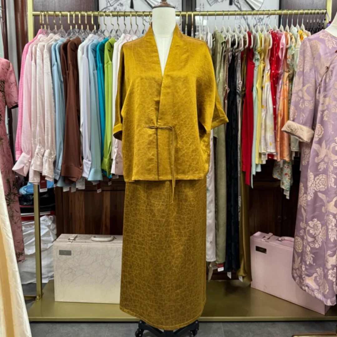 100%桑蚕丝金龟茶服