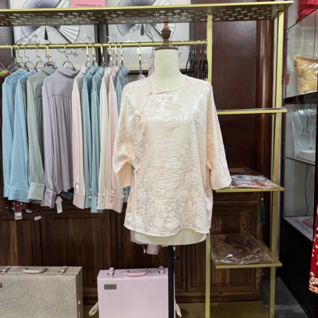 100%桑蚕丝水滴领重缎