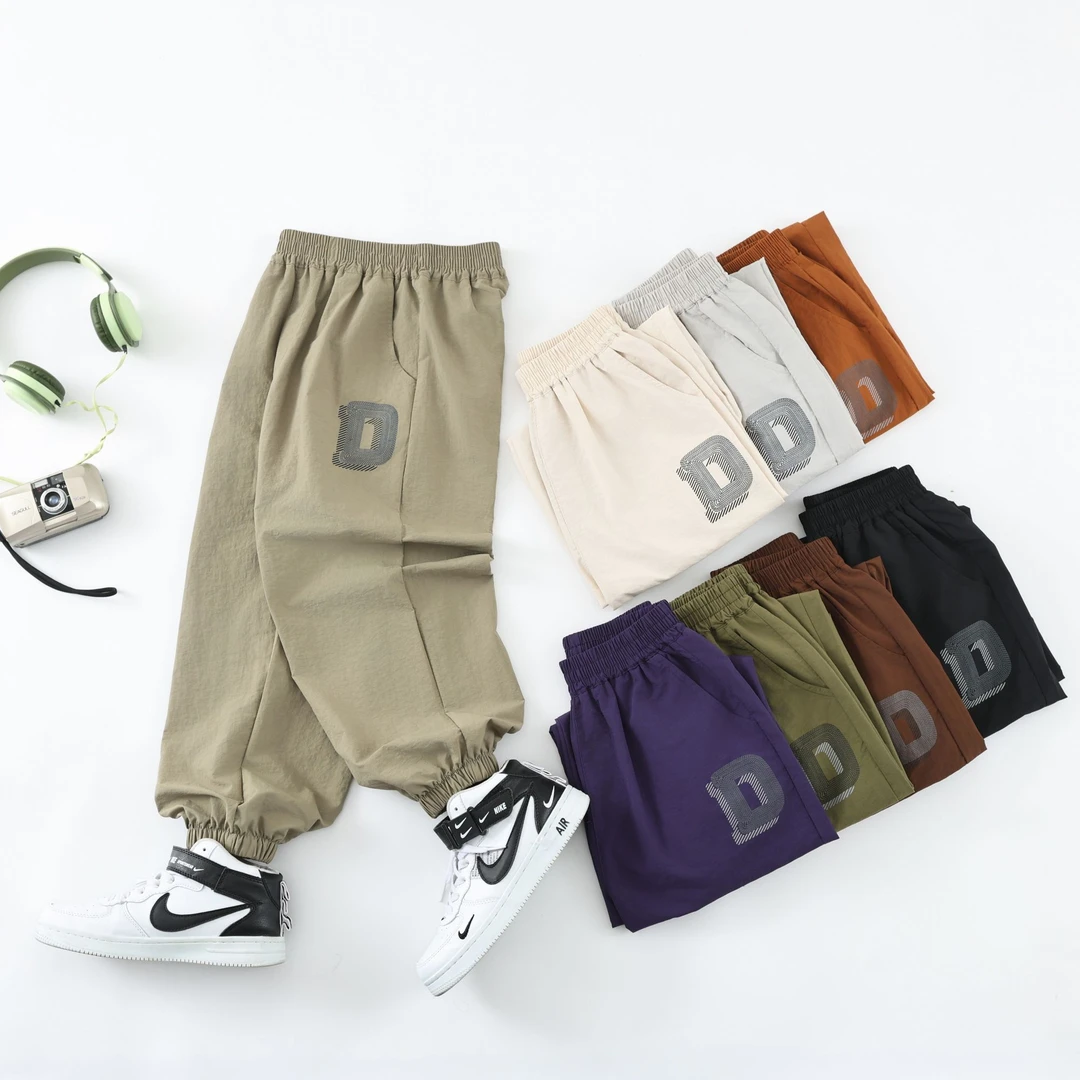 男女童运动休闲长裤中大童宽松时尚束脚裤2024春秋款【巴】DBY51096