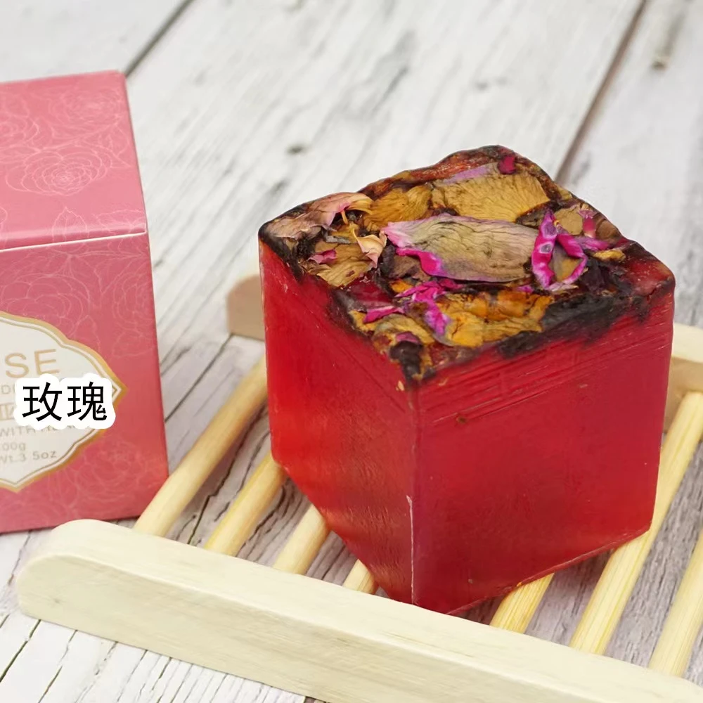 云南手工玫瑰精油皂洗澡沐浴全身持久留香花瓣肥皂洗脸
