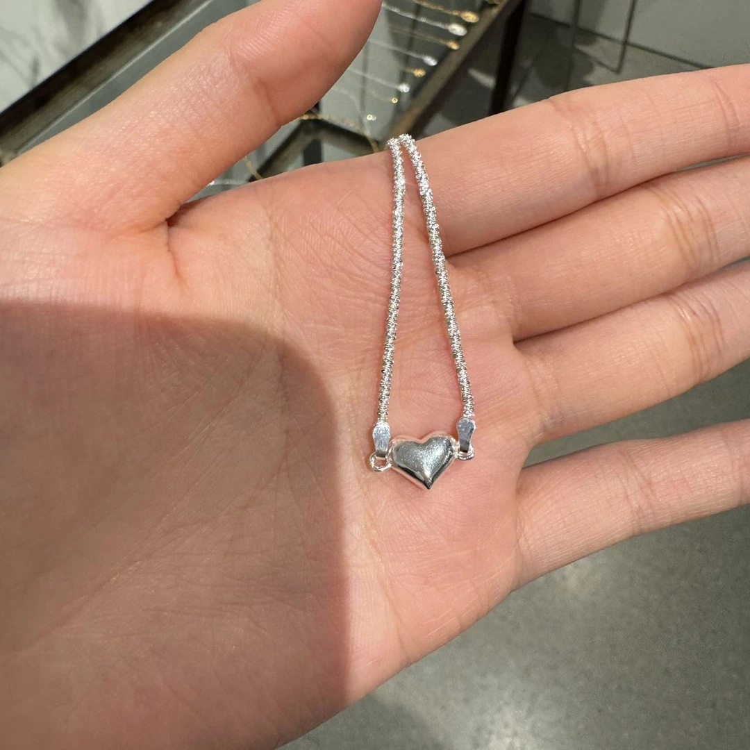 925银手链 1122A10 TJ韩国女装韩国直播代购925闪闪链爱心手链