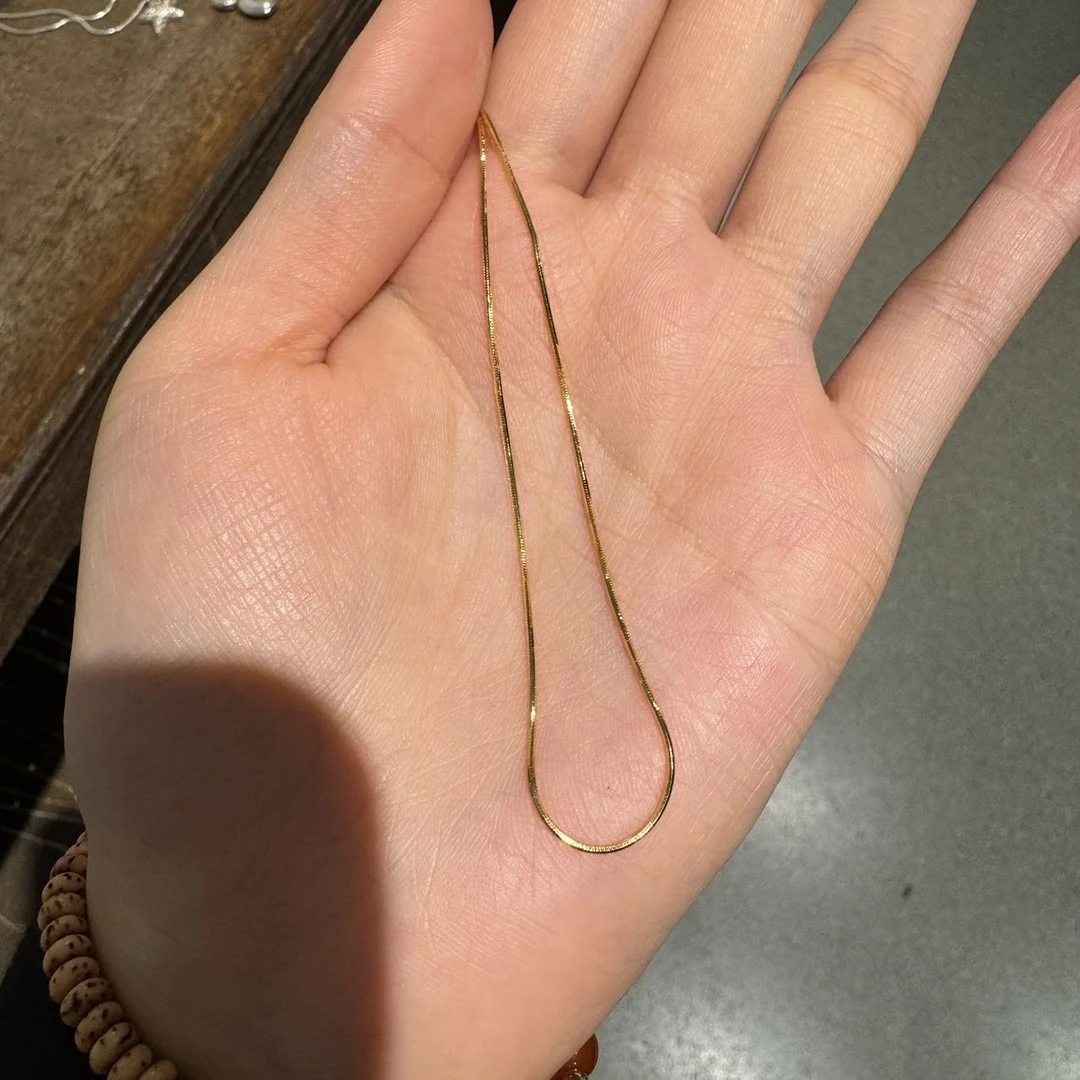 链子925银 1110A10 TJ韩国女装韩国直播代购设计师素链蛇骨链项链