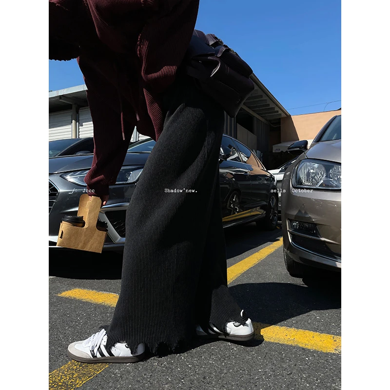 JCCC影子【黑加仑】深灰色针织半裙黑色秋冬女不规则裙子JE3IZQ10