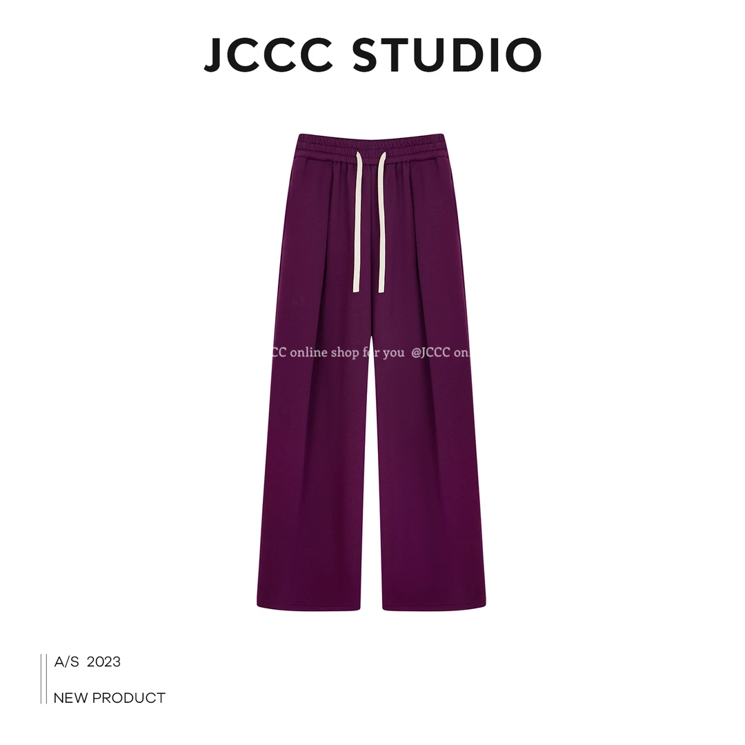 JCCC影子【乌梅子酱】紫色卫裤女宽松加厚保暖休闲阔腿裤JE3JAK10