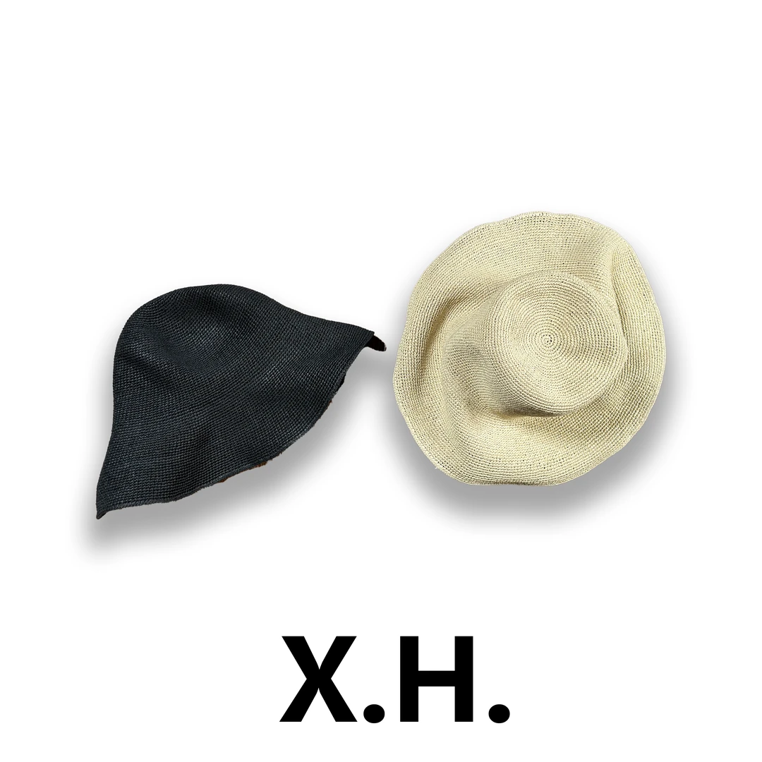 出韩极简度假百搭防晒编织渔夫帽