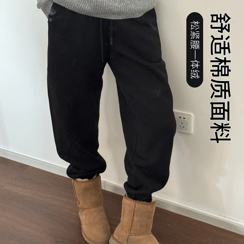 松紧腰一体绒！舒适卫裤