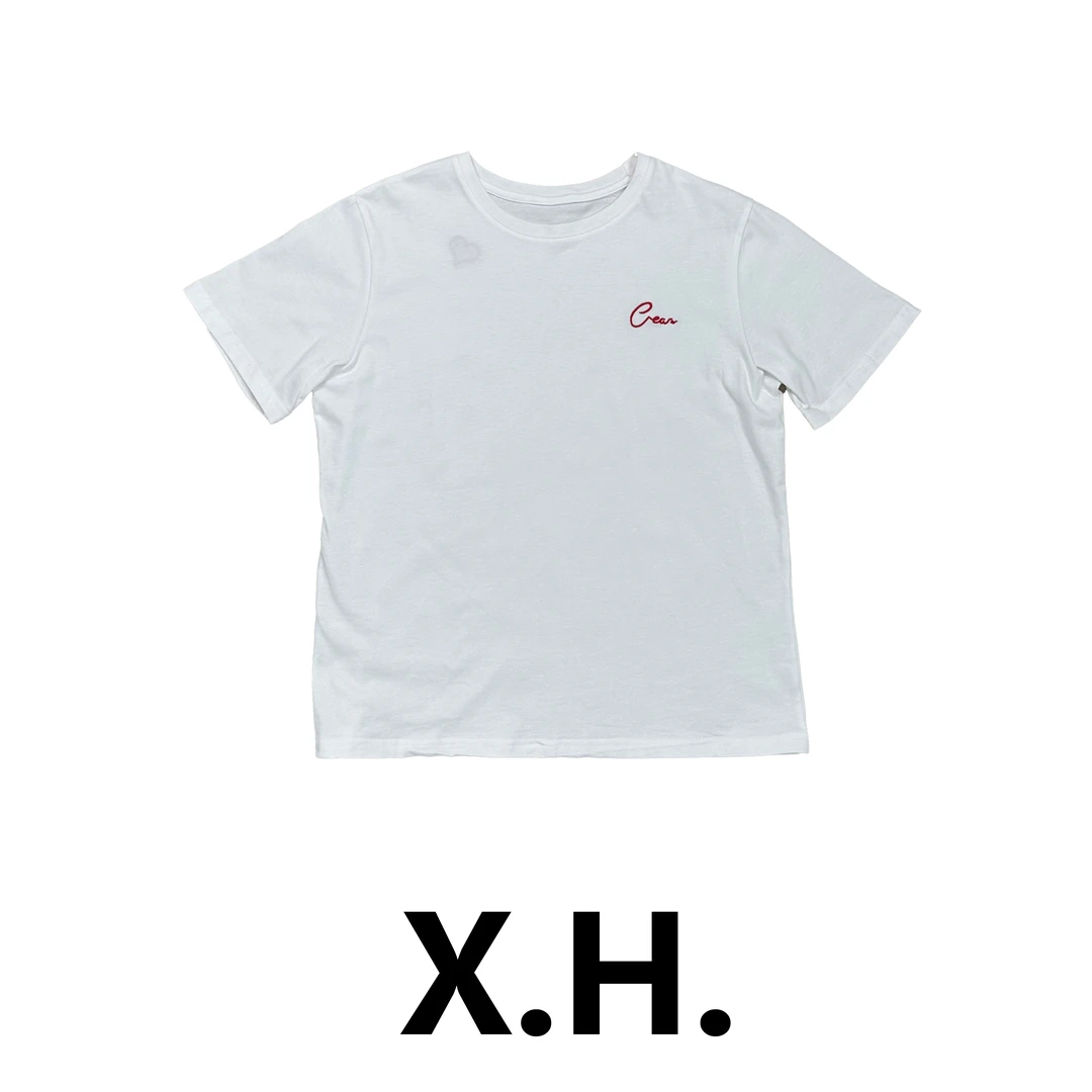 后背爱心刺绣短袖T恤