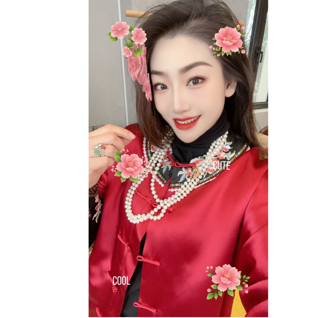 国风高级感新中式重工刺绣印花醋酸气质设计感复古加厚棉服13962