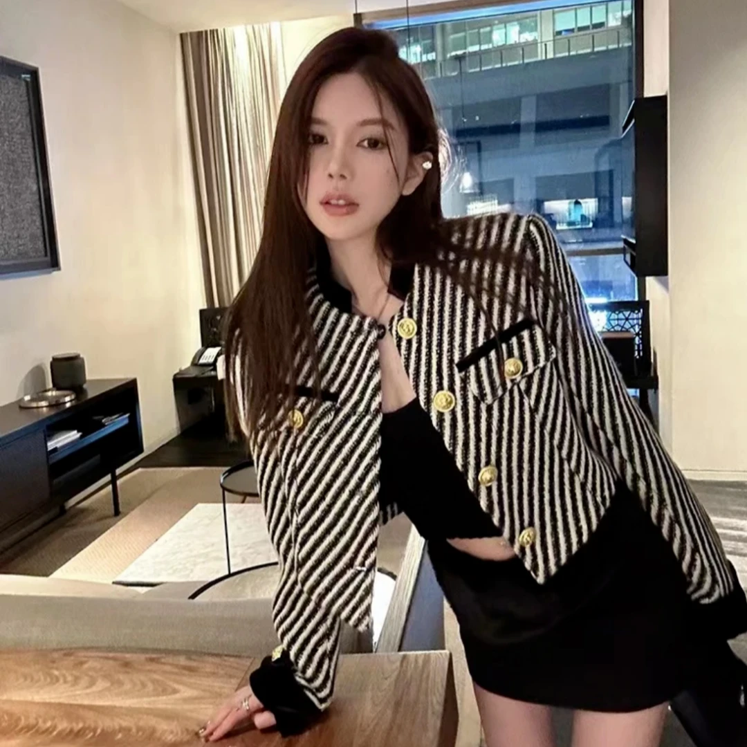 高档小香风外套斑马纹外搭时尚薄款短款春秋外套9015款薄款外搭