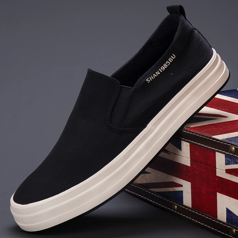 2024男士帆布鞋春秋新款休闲板鞋百搭一脚蹬透气老北京布鞋24163