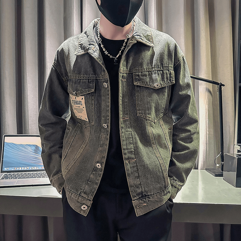 秋季新款男士牛仔外套复古帅气韩版夹克男装休闲春秋款潮流牛仔衣