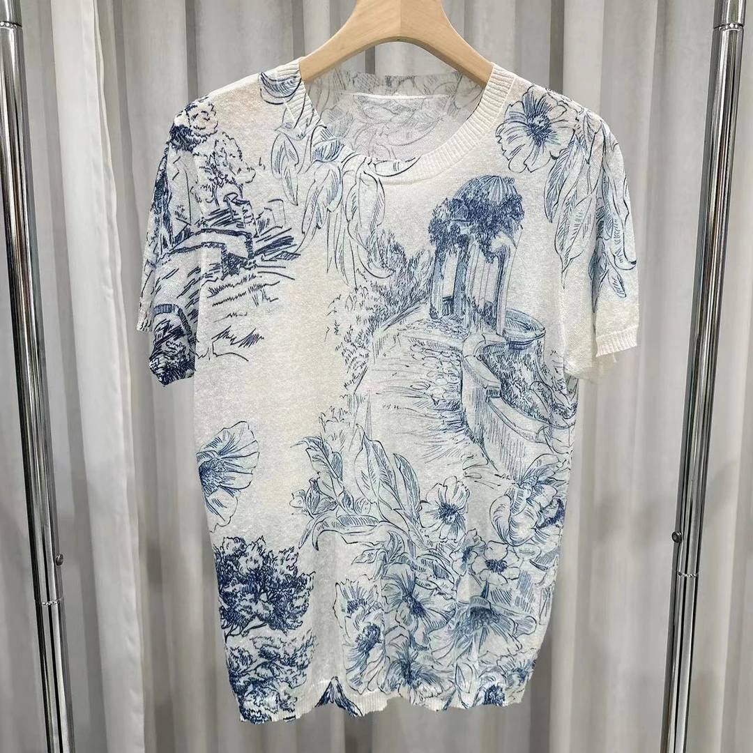 弘吉拉服饰短袖T恤衫 针织透气薄上衣女 24419-11