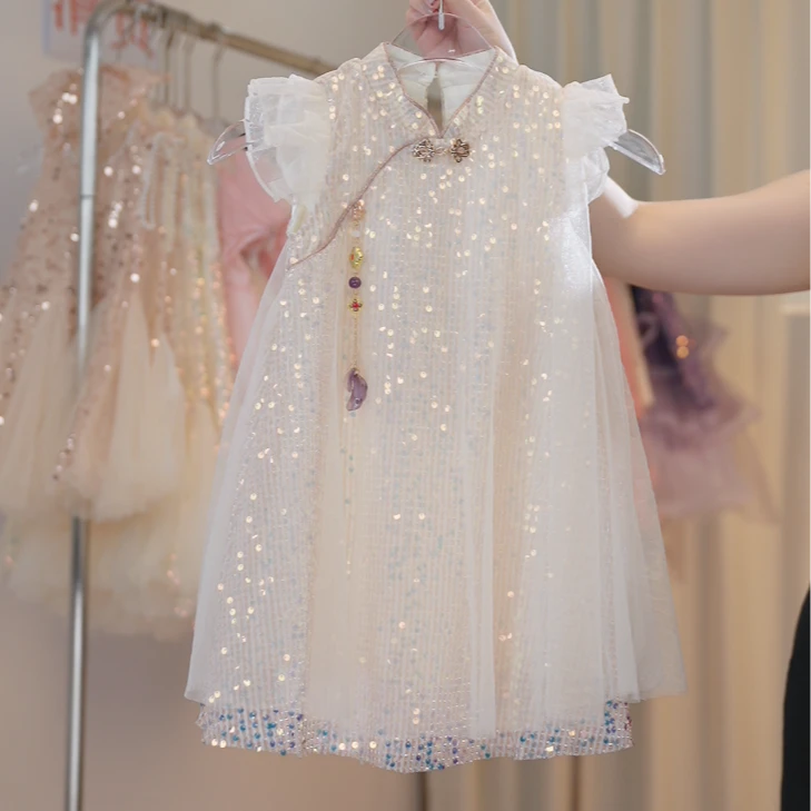 【现货】【 XY0019】24夏季新款女童旗袍连衣裙汉服国风公主唐装裙子