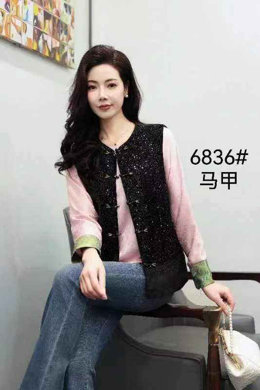 丽菲雅服饰 高端手工马夹背心两色