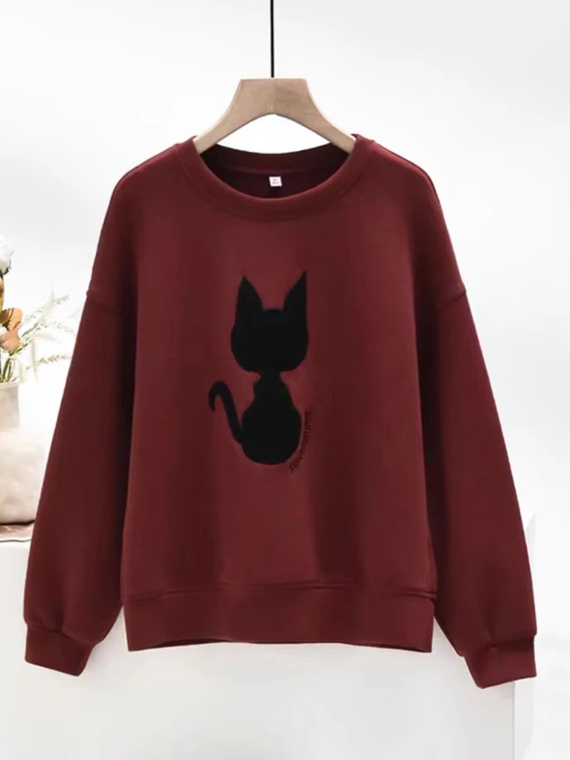 小个子卫衣女春秋短款新款爆款百搭设计感小众无帽宽松外套