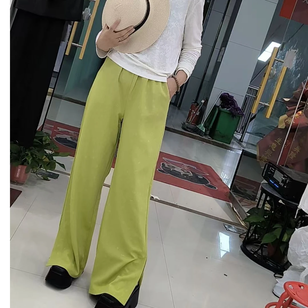 9003#显瘦开叉直筒裤休闲时尚百搭季宽松长裤高腰