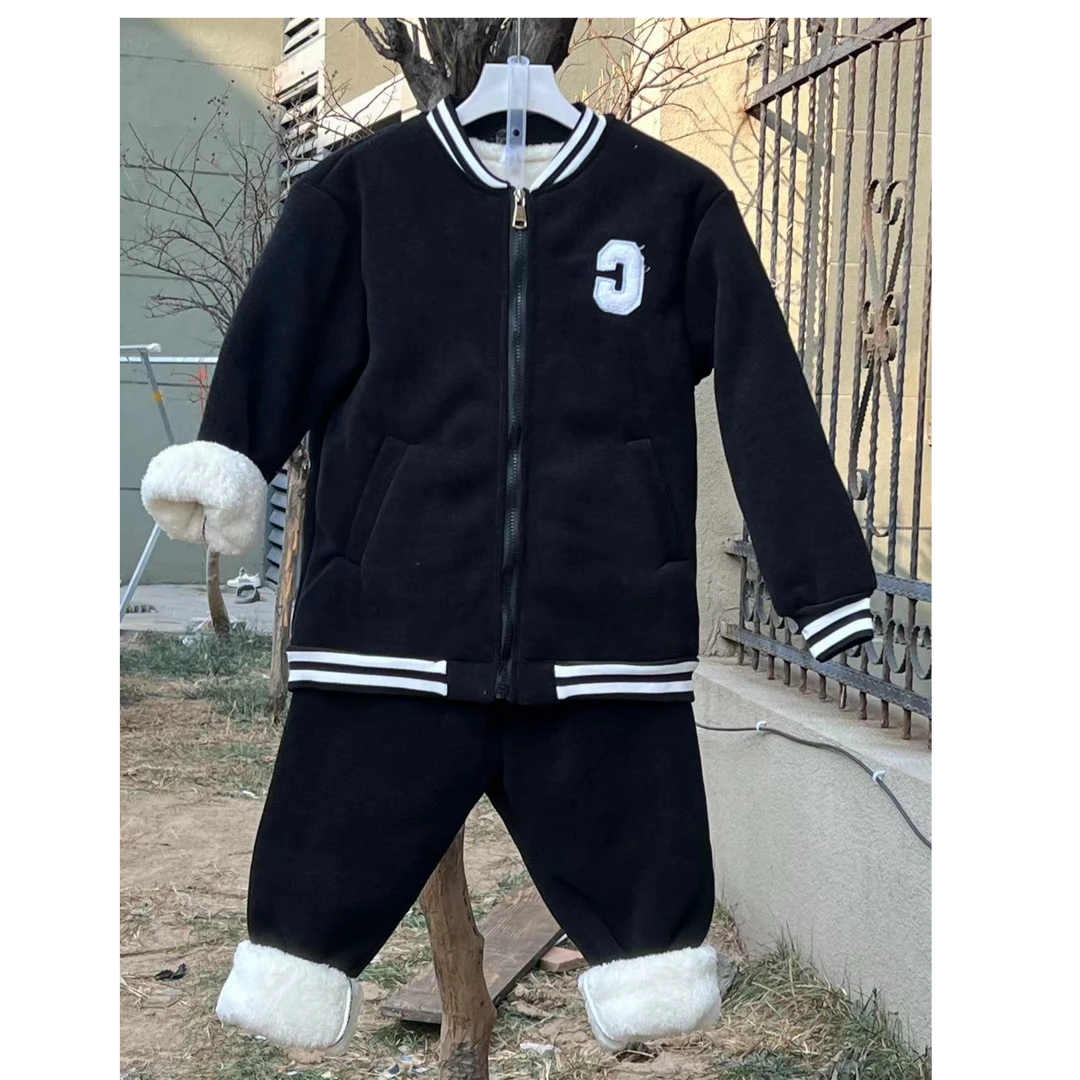 儿童加厚睡衣套装休闲加绒运动时尚中童宝宝冬款2363#