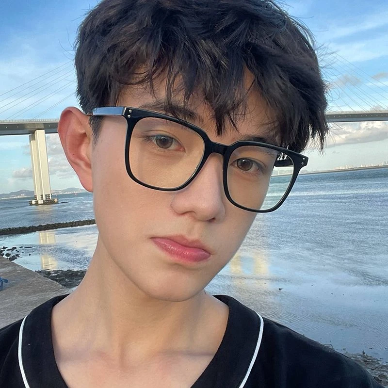 黑框眼睛框镜架男近视可配度数时尚潮流大框显瘦方形眼镜框女网红