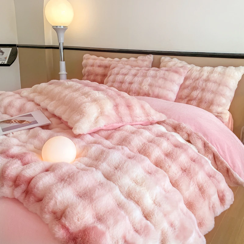 加厚托斯卡纳兔兔绒四件套A类超柔软冬季保暖被套双面绒毛绒4件套