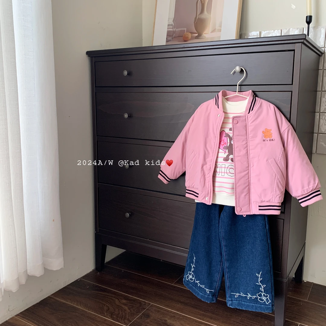 [清仓款]K1268-小熊加棉夹克+K1260-文艺范加绒牛仔裤