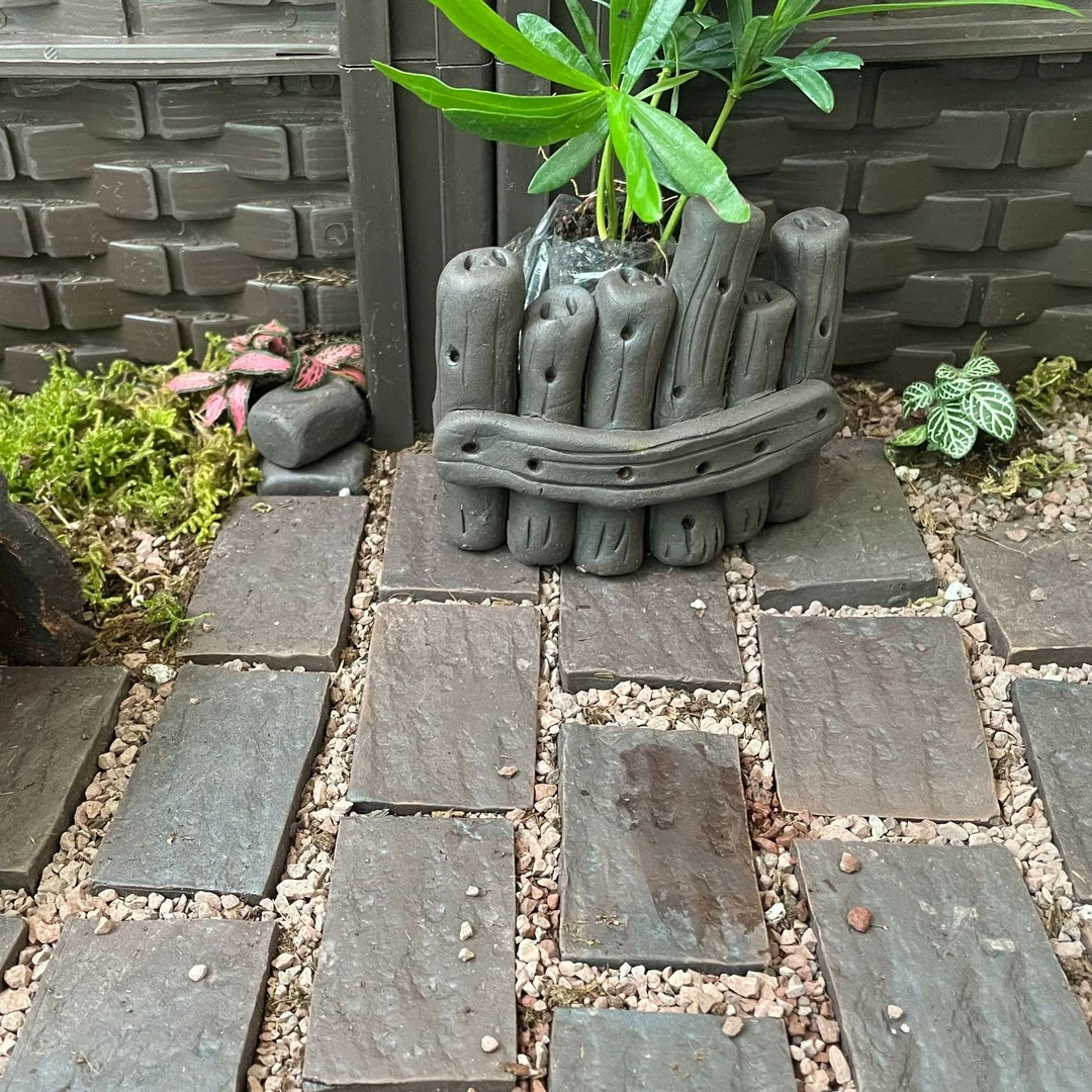 仿真不规则围栏栅栏杆模型陶瓷手工护拦乌龟微景观鱼缸盆造景配件