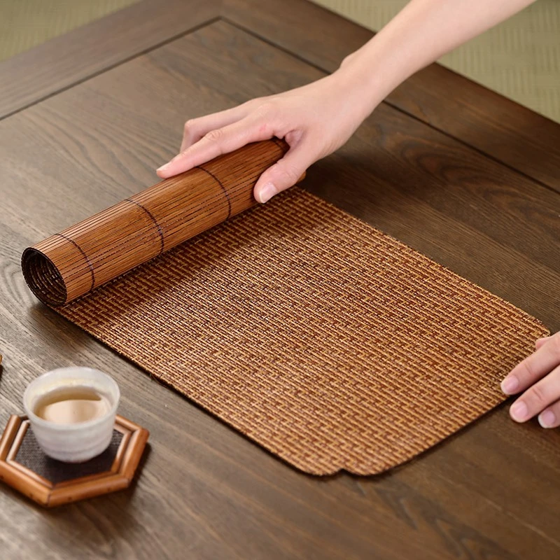 自像堂竹编茶席干泡茶垫茶道点茶榻茶具配件茶盘垫餐具大漆手工席