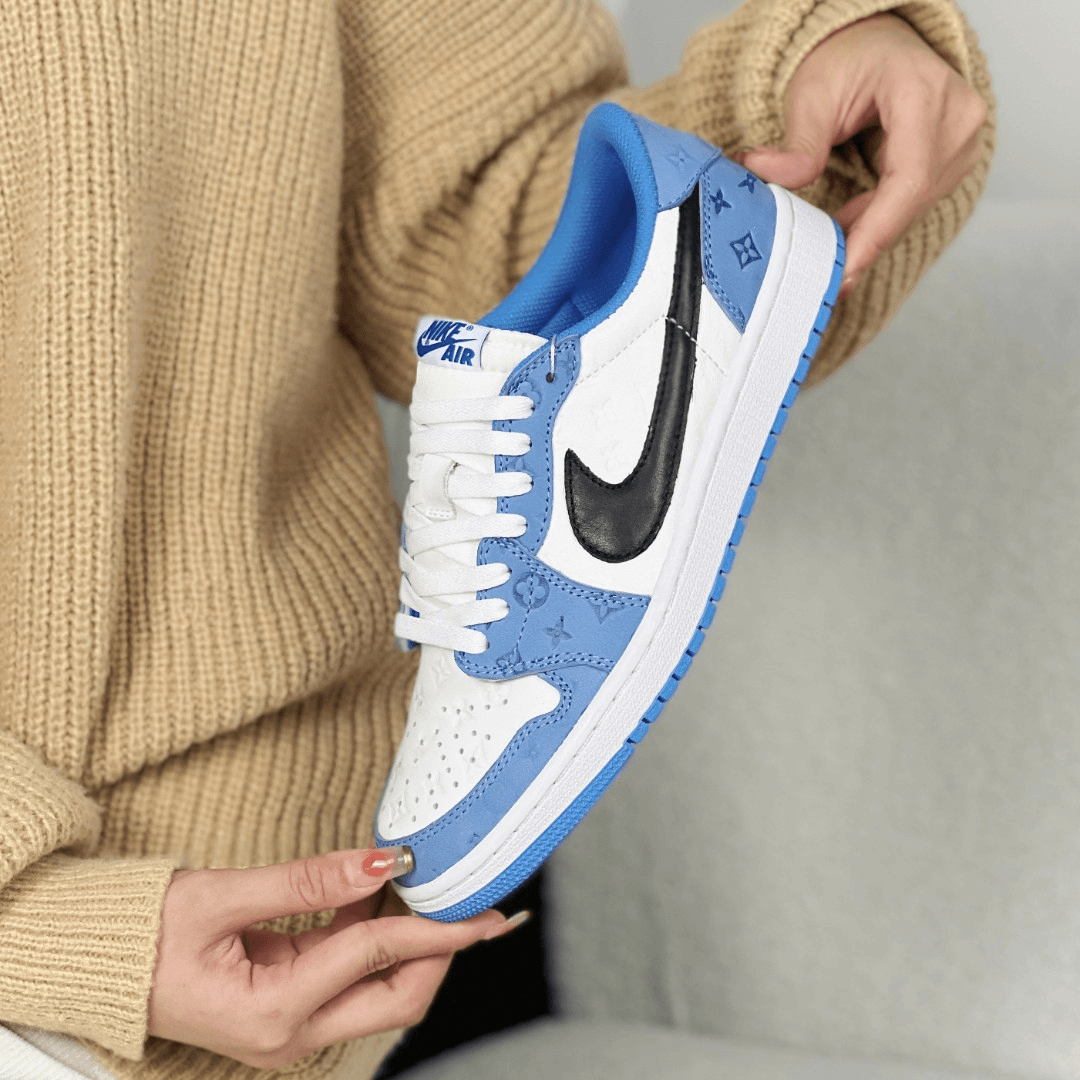 不上/耐克 Air Jordan 1 LOW 雾霾蓝运动休闲鞋低帮【球鞋定制】
