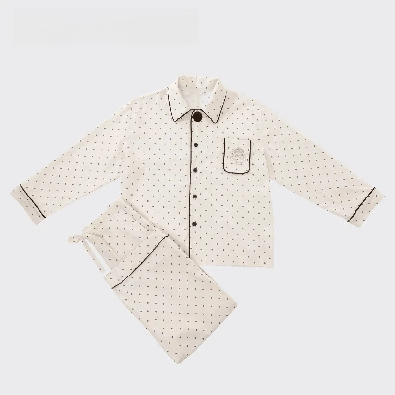 时梦也[野-SP]与龙共舞天丝棉家居服长款套装四季可外穿情侣睡衣