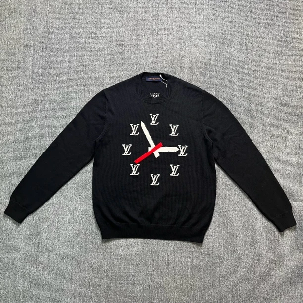 LV 时钟logo黑色羊毛毛衣/L码/99新/11537