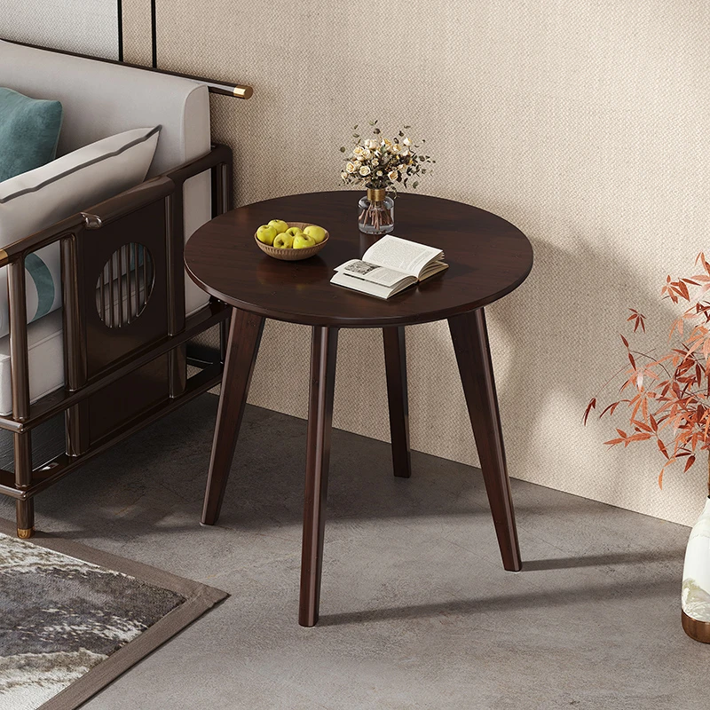 小桌子卧室坐地轻奢桌现代茶几客厅家用飘窗简约小圆桌小户型楠竹