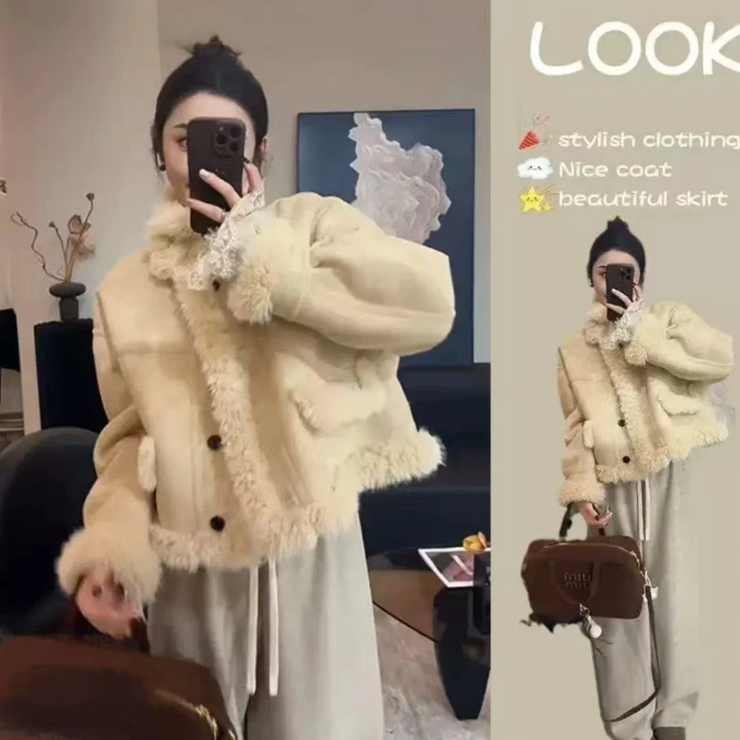 加绒加厚洋气外套时尚百搭气质小香风外套保暖秋冬新款