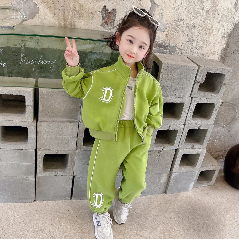 女童运动套装春季2024新款儿童网红韩版时尚女宝宝春装洋气两件套