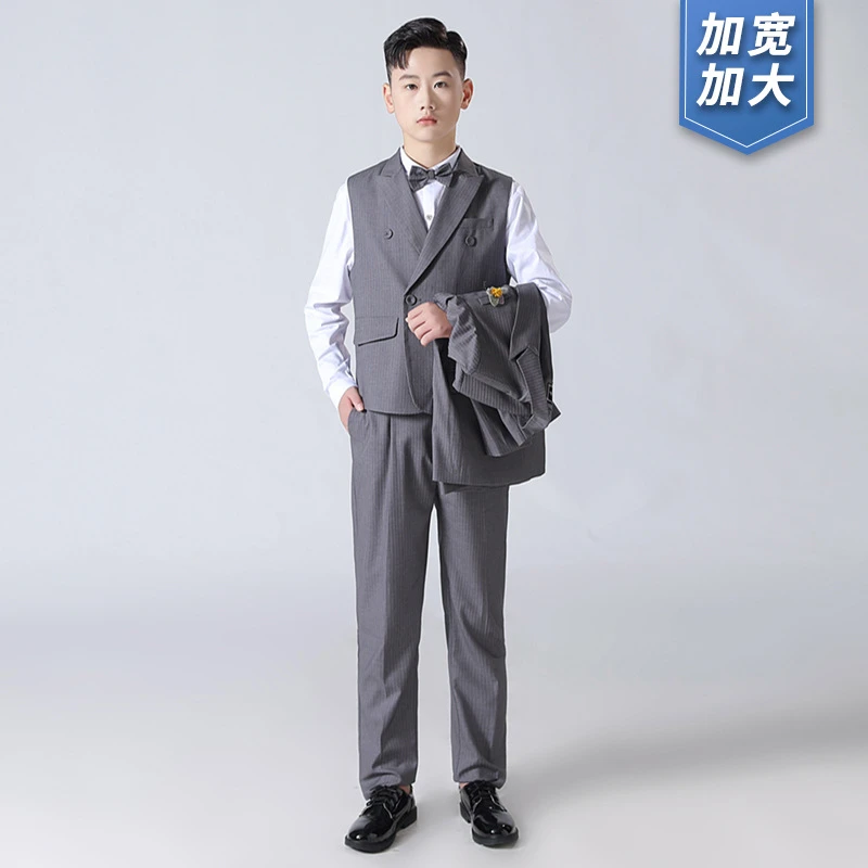 胖版儿童西服加肥加大男童西装婚礼钢琴主持人演出服大码男孩礼服