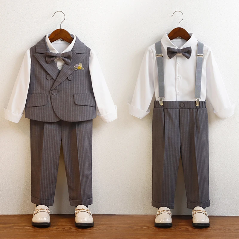 男童衣服儿童礼服套装婚礼花童宝宝周岁生日男孩主持人帅气演出服