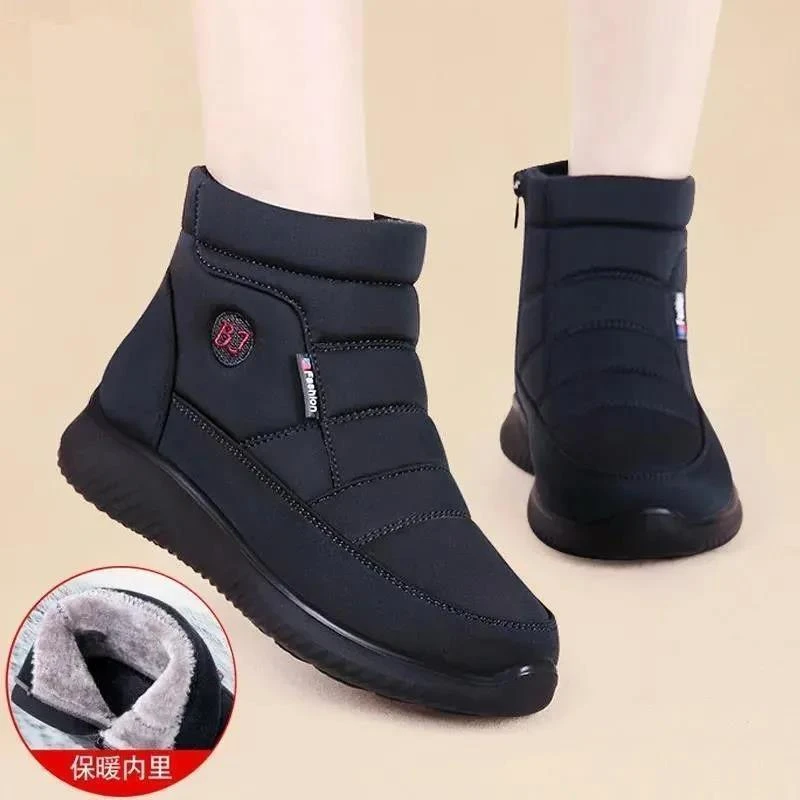 冬季高帮女鞋加绒棉鞋老北京布鞋女妈妈鞋短靴女靴子保暖鞋雪地靴