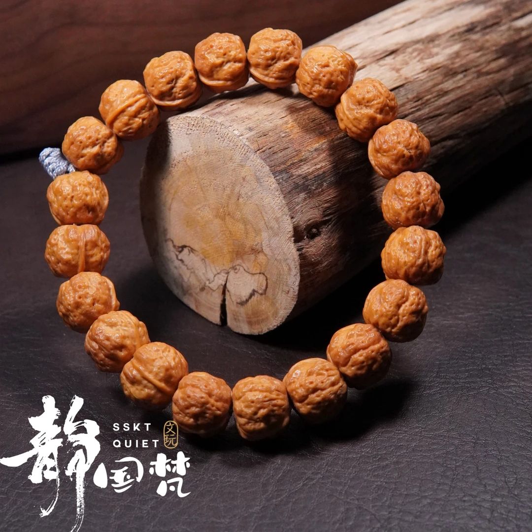 静国梵文玩《蟾宗手持16mm左右 猴头核桃手串A21