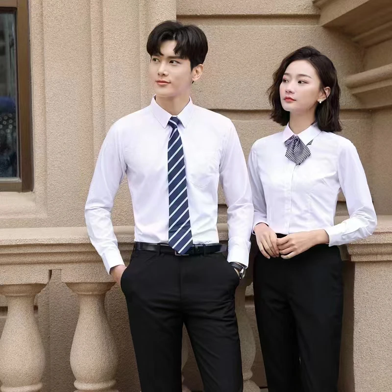 男士女士同款长袖衬衫职业装