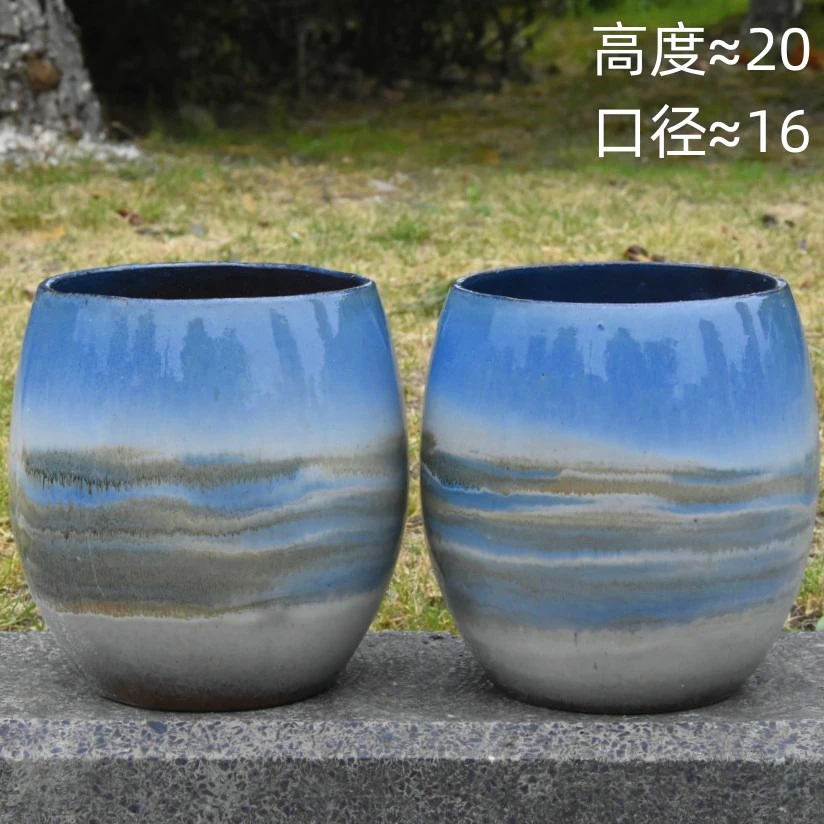 大号老桩花盆透气绿植花卉清爽简约手工龙蛋温馨法师盆2个
