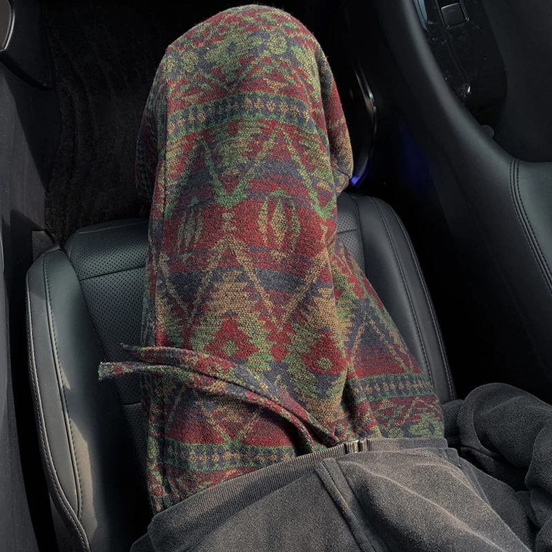 民族风菱形格子针织裤子男秋冬潮牌提花脏脏阔腿裤宽松直筒休闲裤