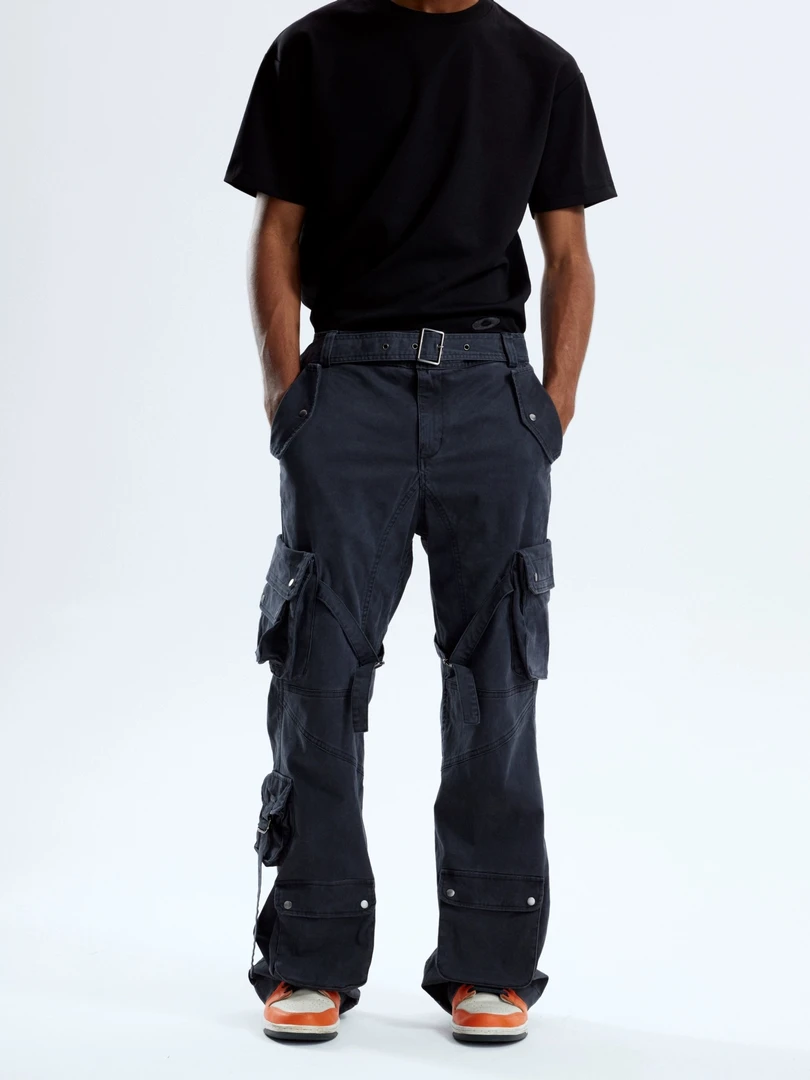 Xanvas「年度神裤」69裁片多口袋绑带水洗微喇直筒Archive工装裤