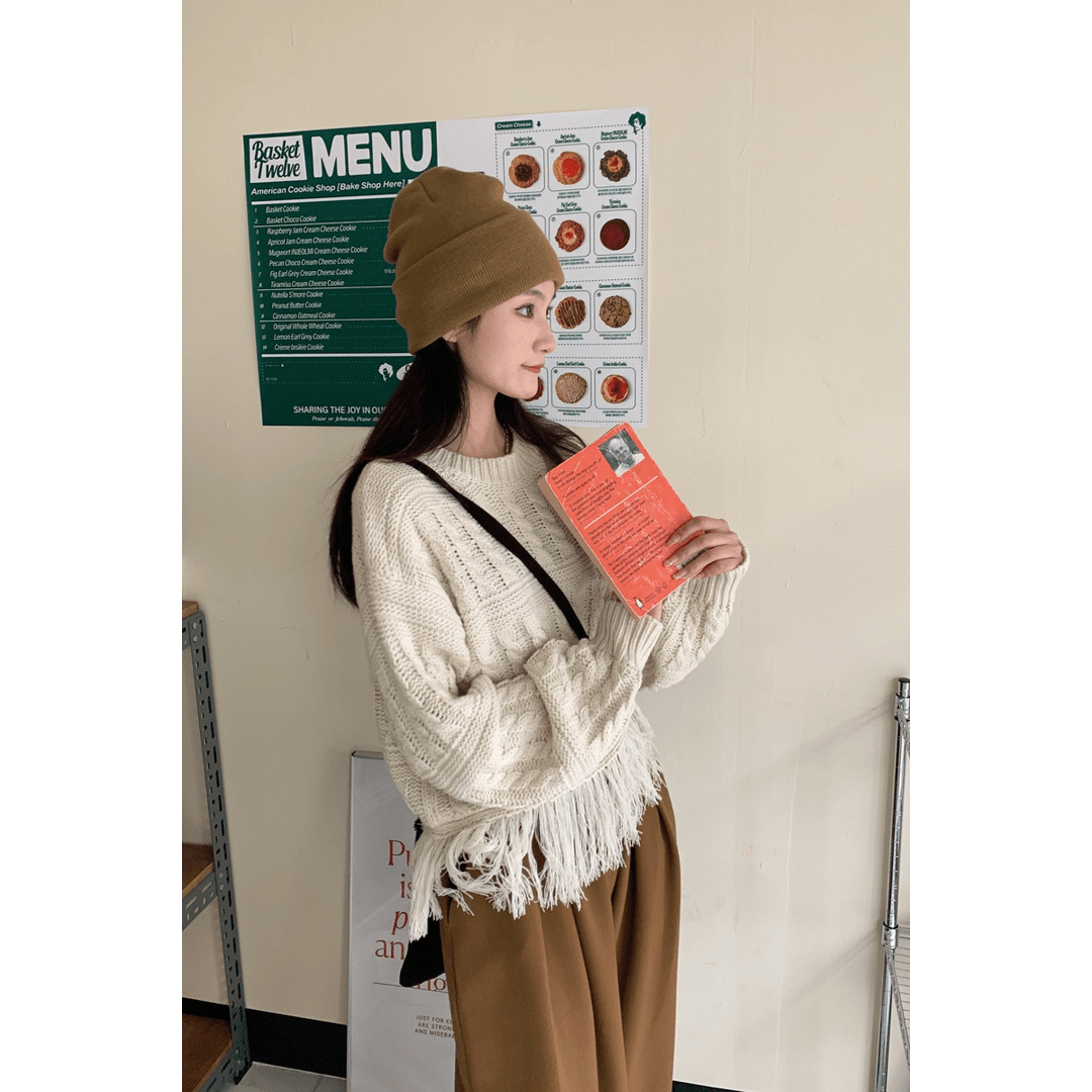 【KK】慵懒风毛衣慵懒风圆领套头加厚秋冬ol上衣保暖慵懒风圆领套