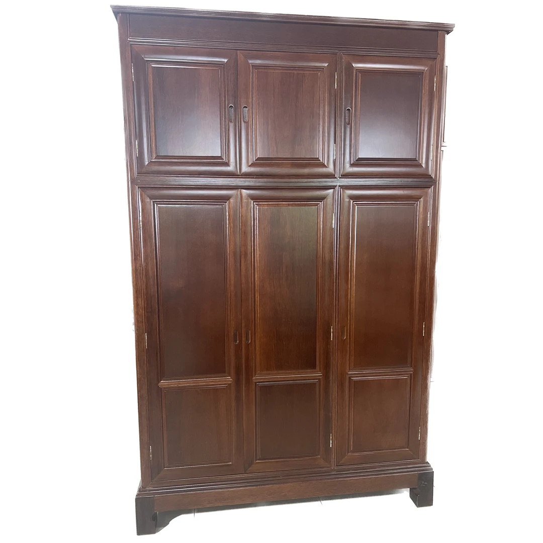 【厂家直售】三门素面加顶衣柜古典简约