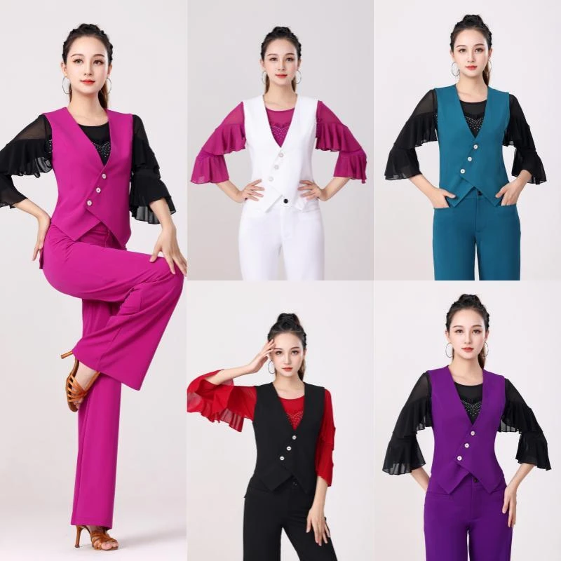 女款舞蹈马夹广场舞摩登舞拉丁舞百搭马夹