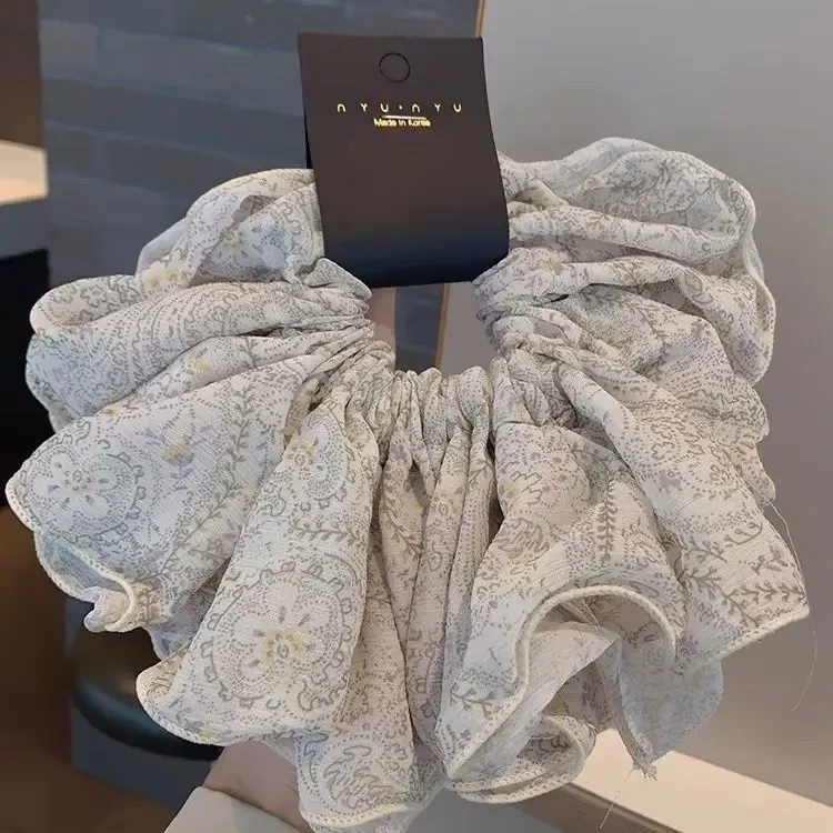 复古高级感碎花大号发圈扎马尾气质百搭大肠发圈头绳印花头花发饰